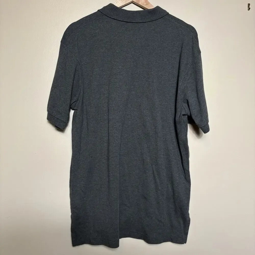 Polo Ralph Lauren Mens Dark Gray Short Sleeve Polo Sz L Soft Flesh Colored Pony